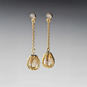 Caged Raw Diamond Earrings (2ctw)