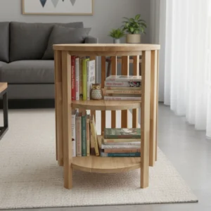 Slatted Birdcage Side Table Oak