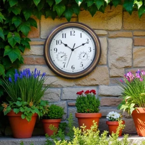 Radio Controlled Outdoor  Clock with Hydrometer and  Thermometer
