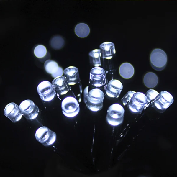 100 White LED Solar String Lights